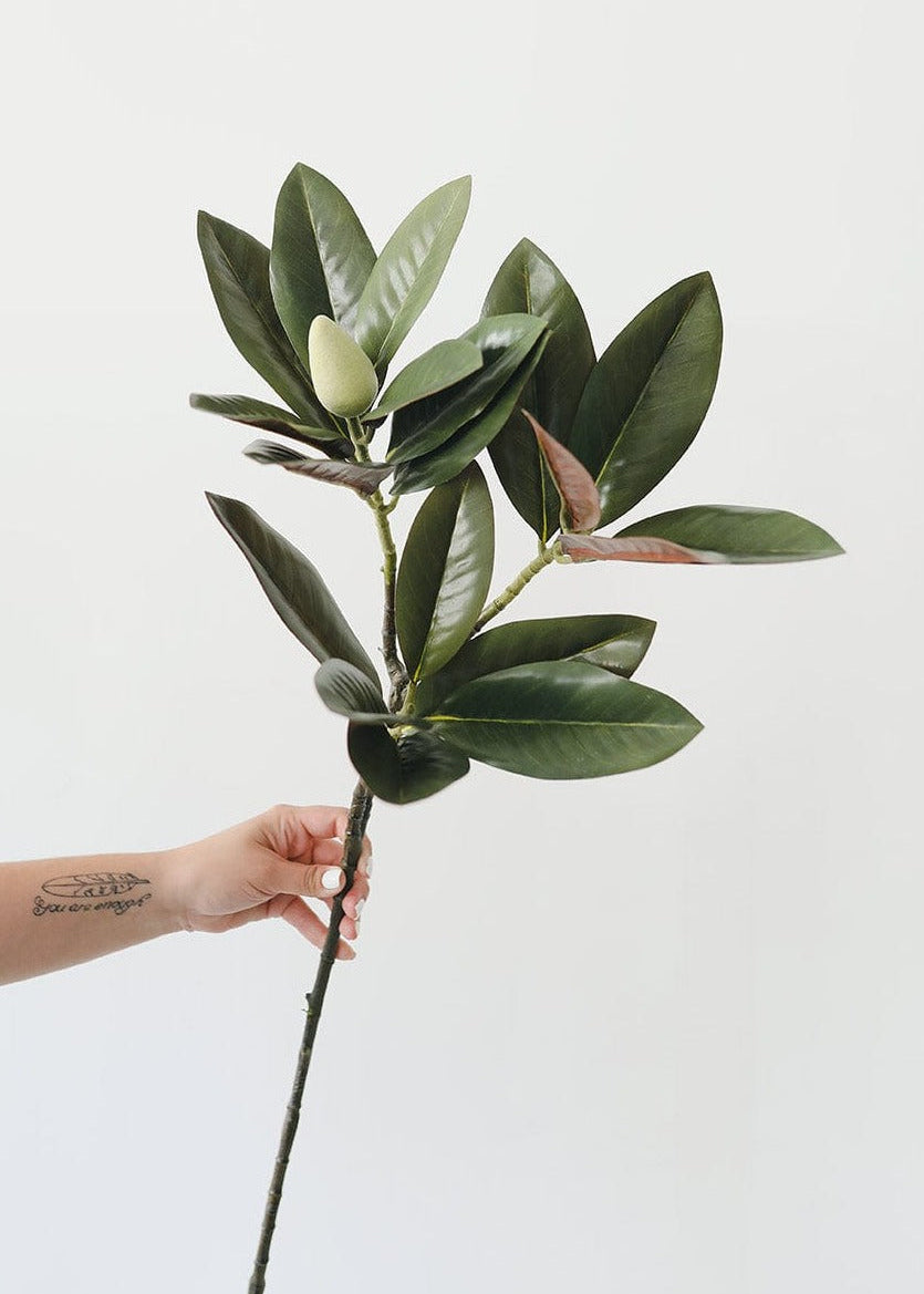 Dark Green Fake Magnolia Leaf Branch at Afloral