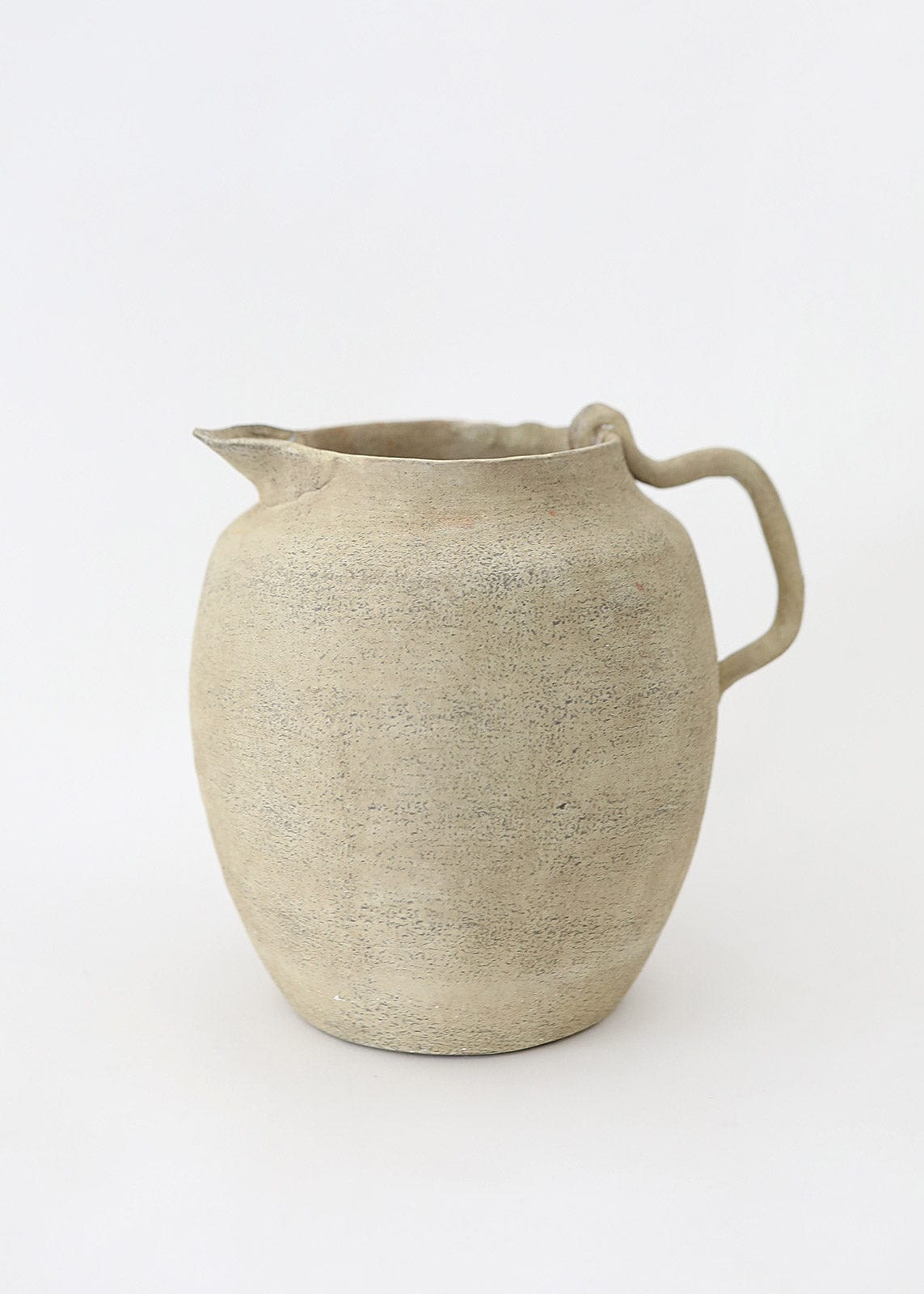 Beige Distressed Pitcher Vase