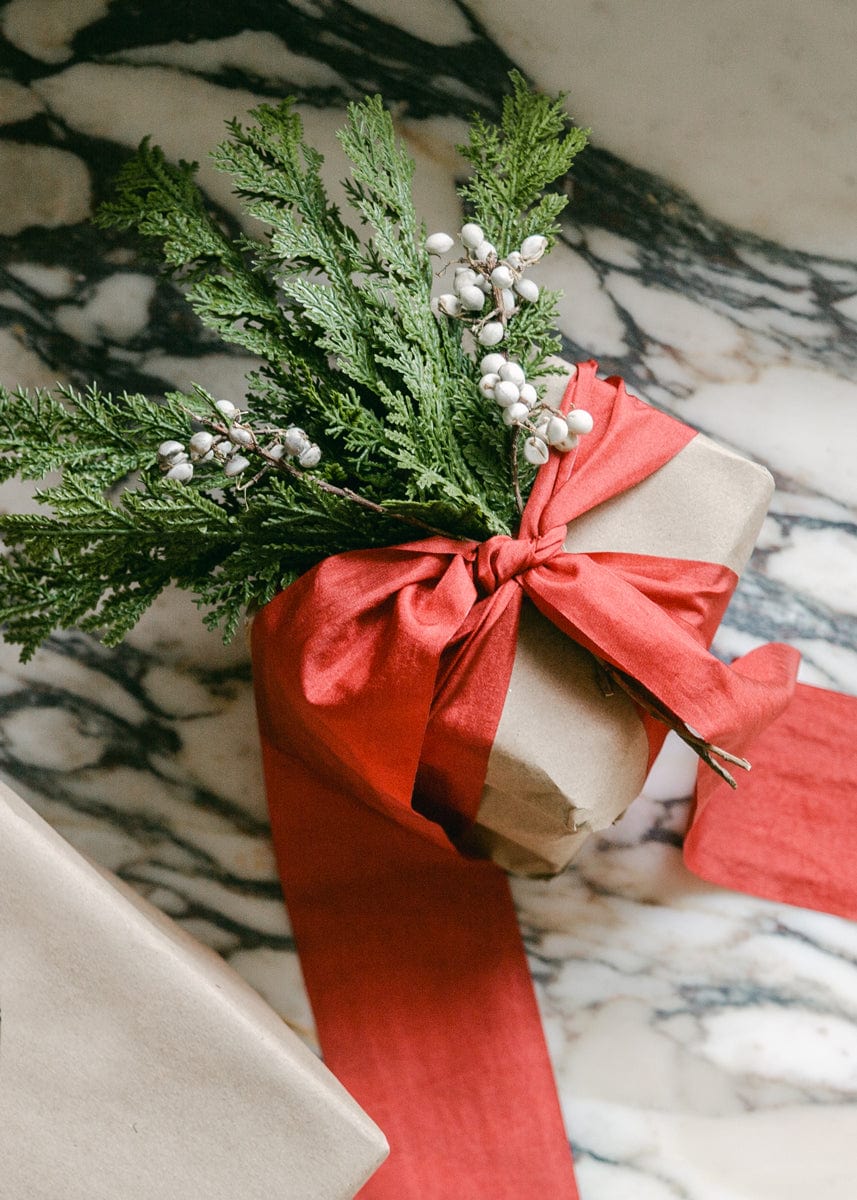 Fake Cedar Pick for Christmas Gift Wrap