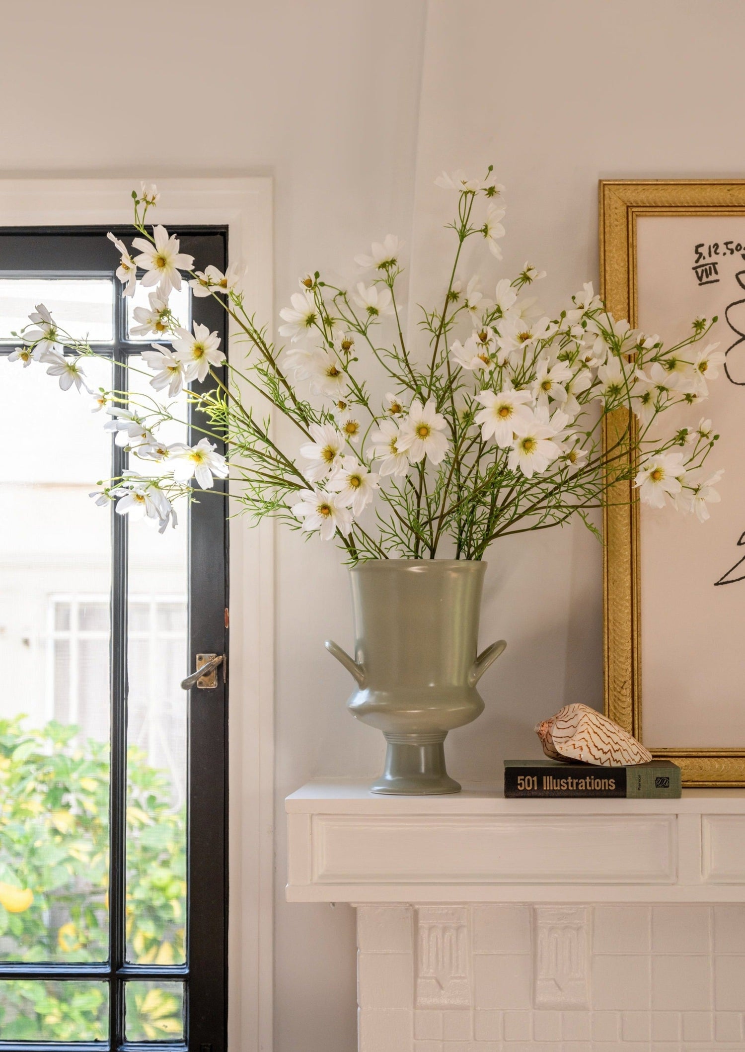 Afloral-Ceramic-Urn-In-Sage-Styled-with-White-Faux-Cosmos