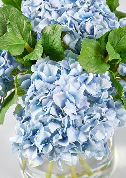 Artificial Floral Vase Arrangement of Blue Hydrangea Flowers at afloral