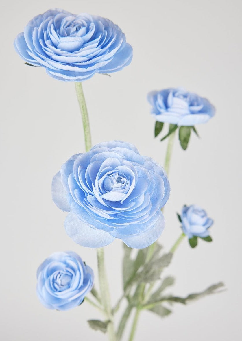 Blue Artificial Ranunculus Flowers