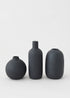 Black Ceramic Bud Vase Set at afloral