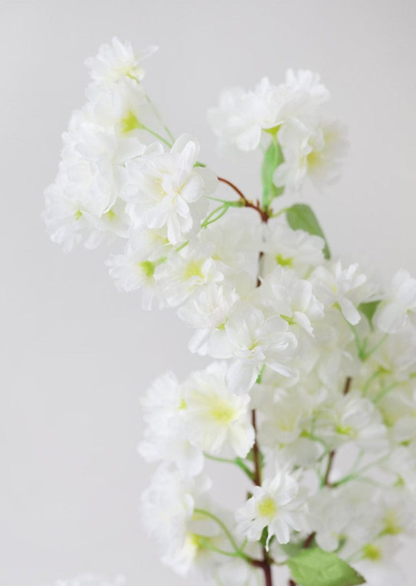 Artificial Cherry Blossom Branch in White