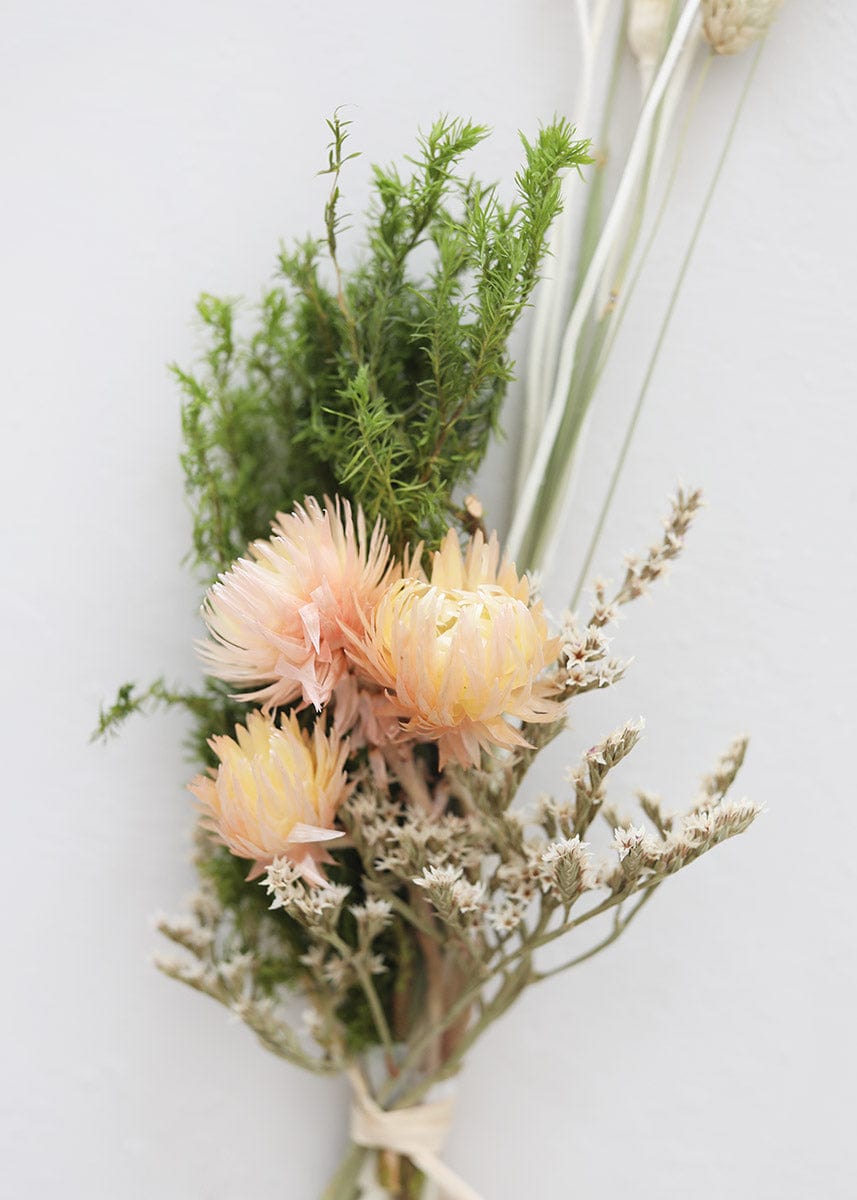 Pink and White Bridal Bouquet, Dried Flowers Bouquet, Dried