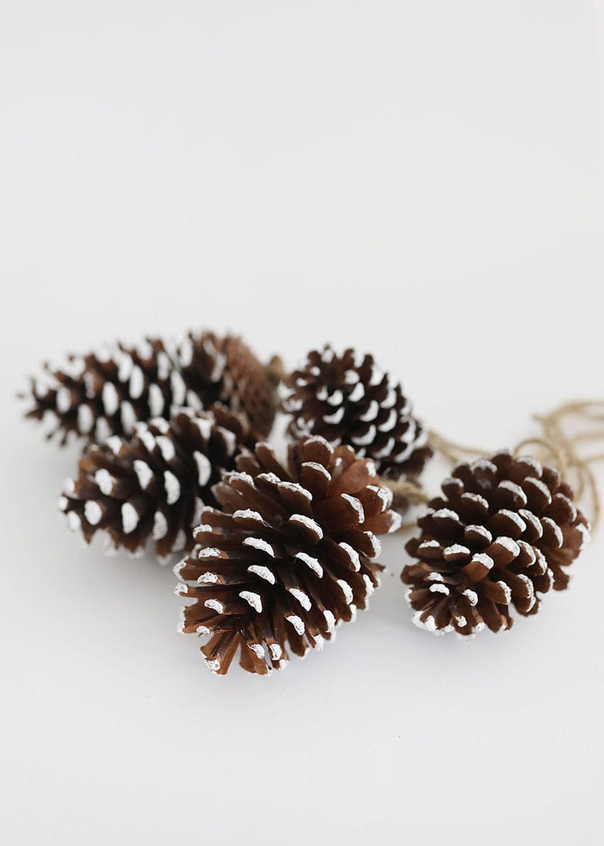 Holiday Decor Snowy Tipped Pine Cones