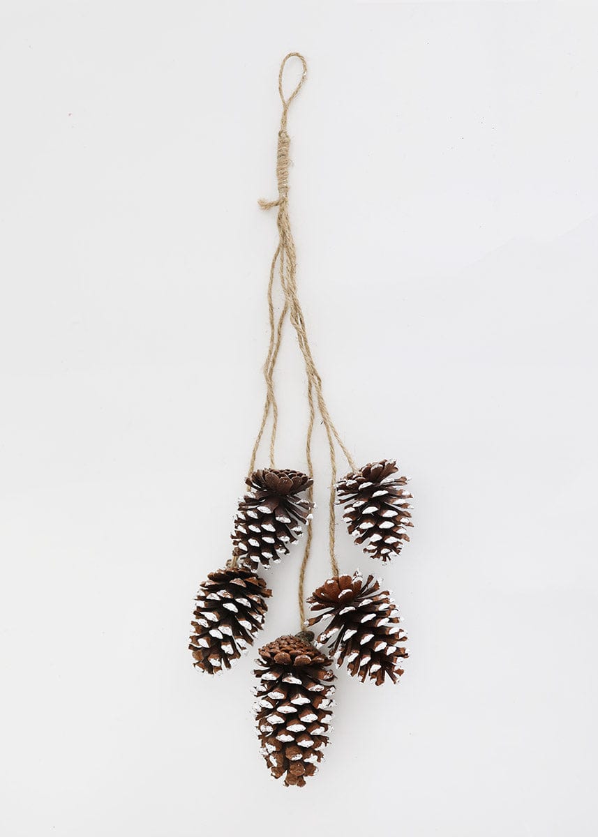 Christmas Hanging Decor Snowy Pine Cone Hanger