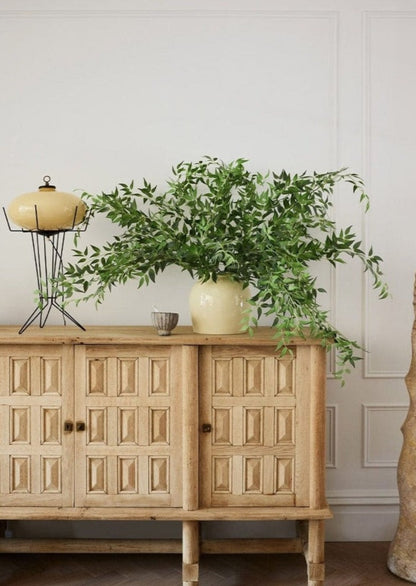 Afloral Italian Ruscus Leaves Stems and Bush in Marshmallow Vase