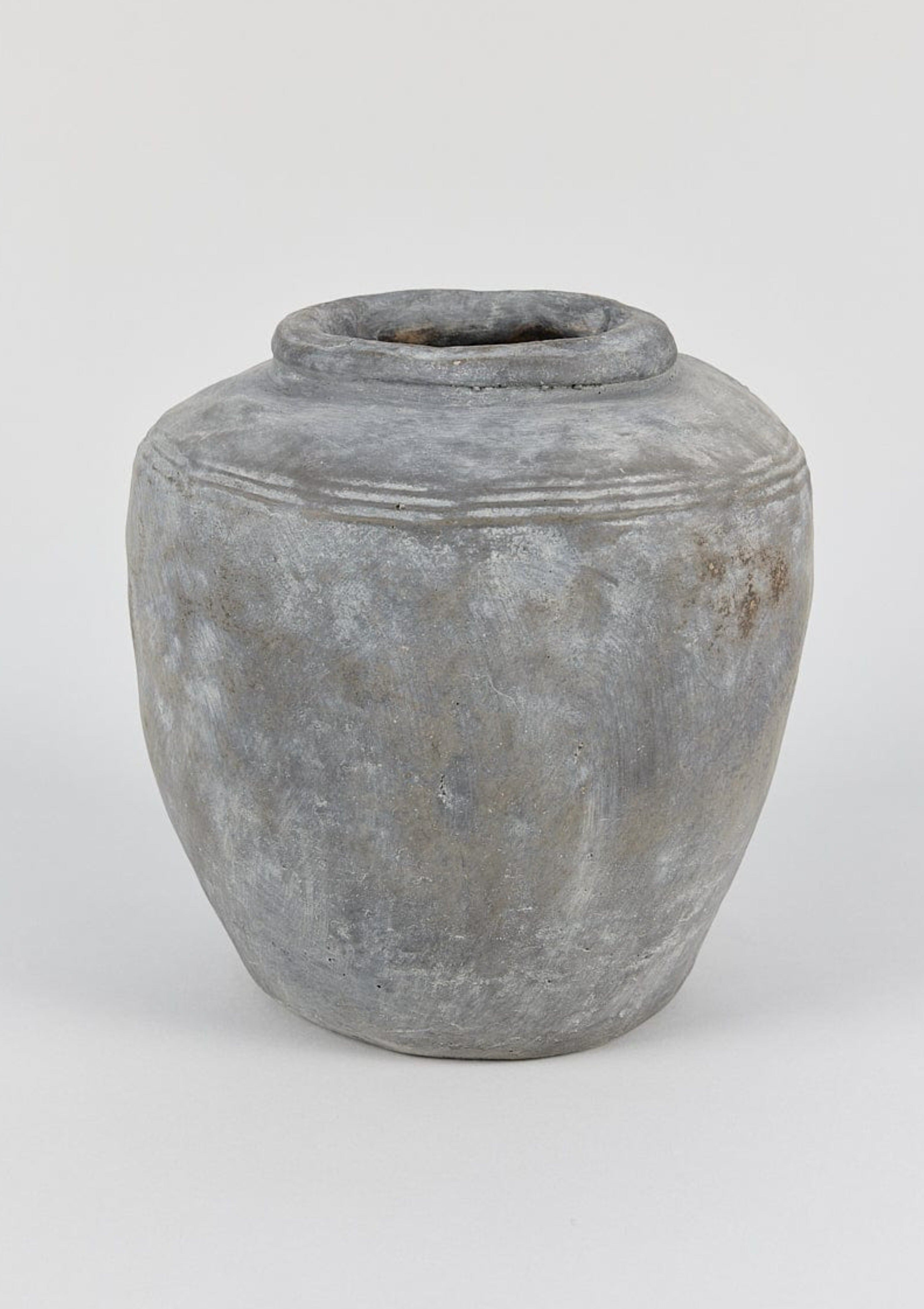 Rustic Textured Grey Concrete Vase at afloral