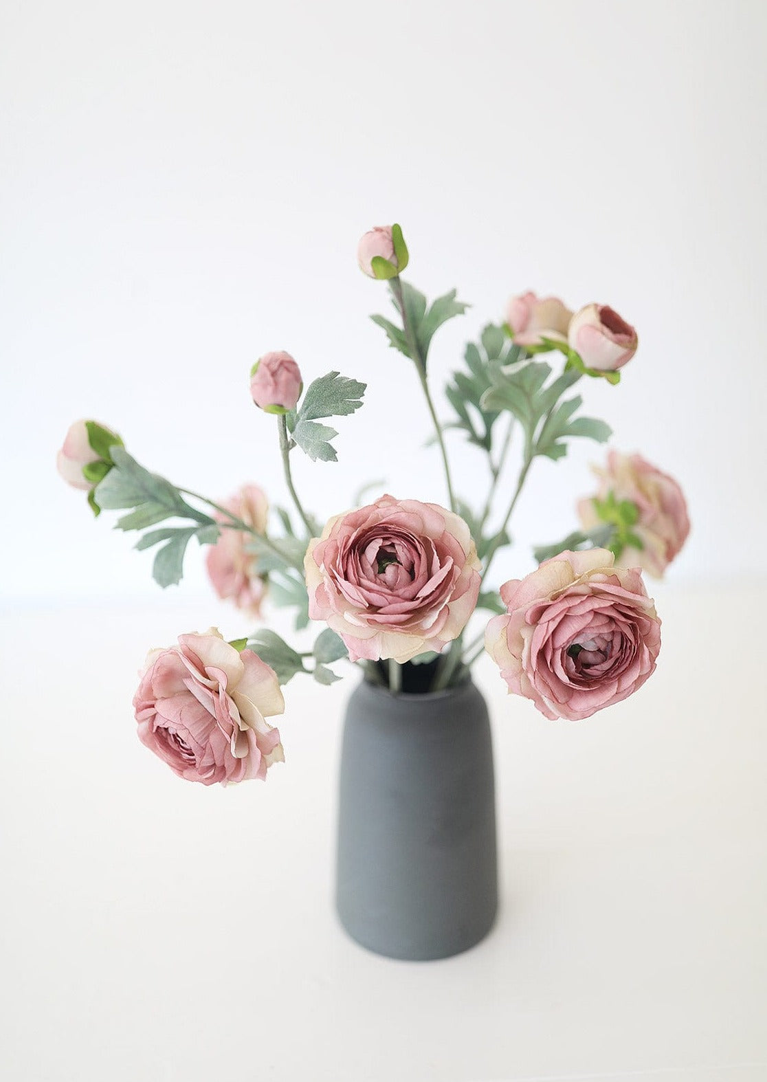 Artificial Mauve Ranunculus Flowers in Vase