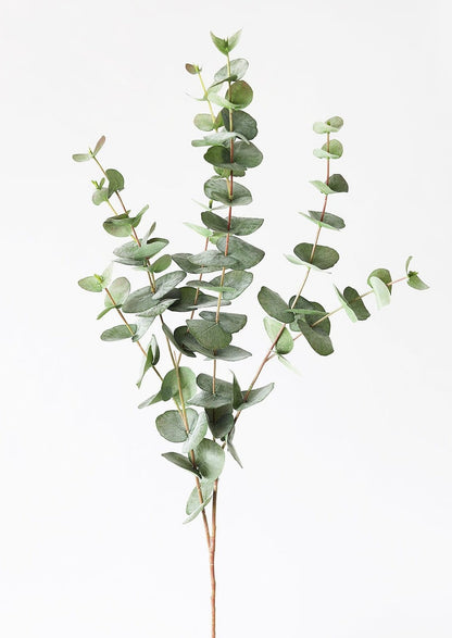 Fake Leaves Spiral Eucalyptus Branch in Gray Green