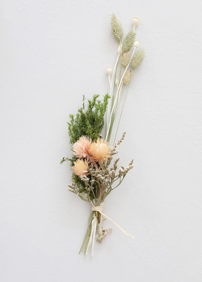 Peach Silver Daisies with Preserved Greenery Floral Bundle