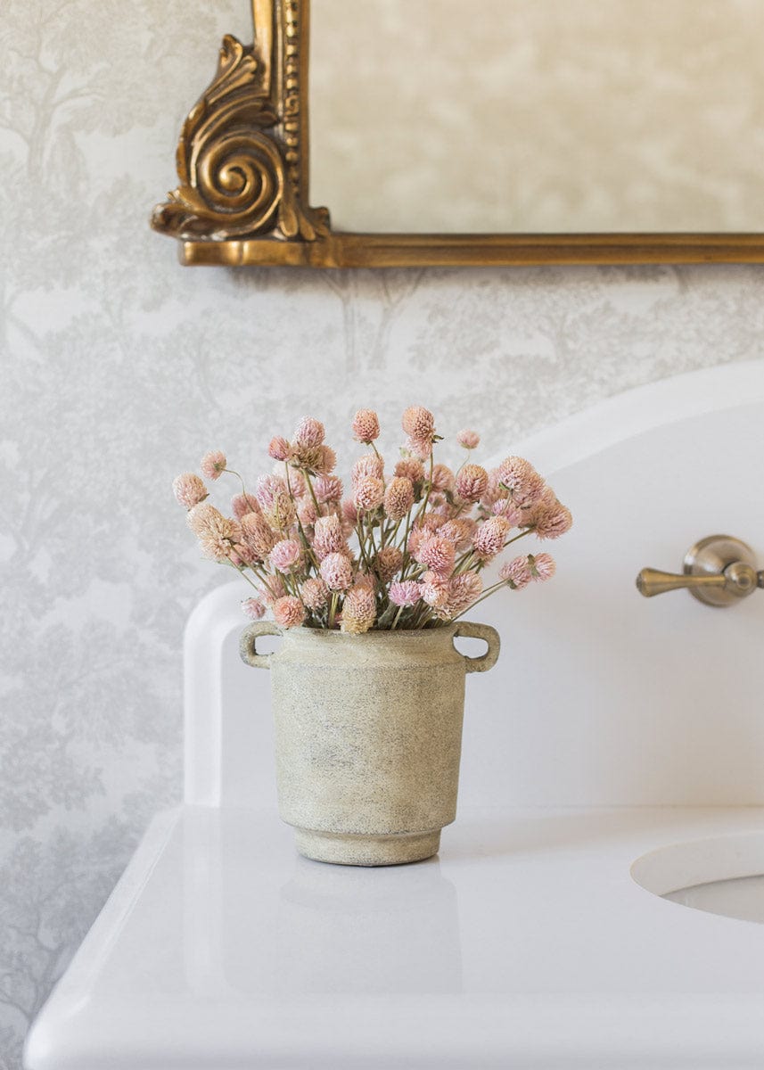 Afloral Botanicals Pink Dried Flowers in Farmhouse Vase