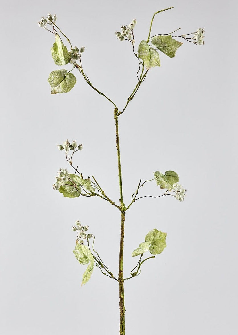 Faux Berries in Green Weathered Berry Branch