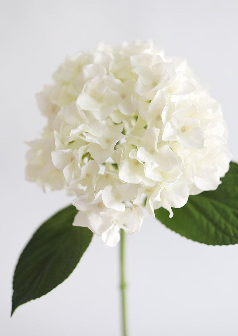 Luxe Faux Flowers in White Real Touch Hydrangea Stem