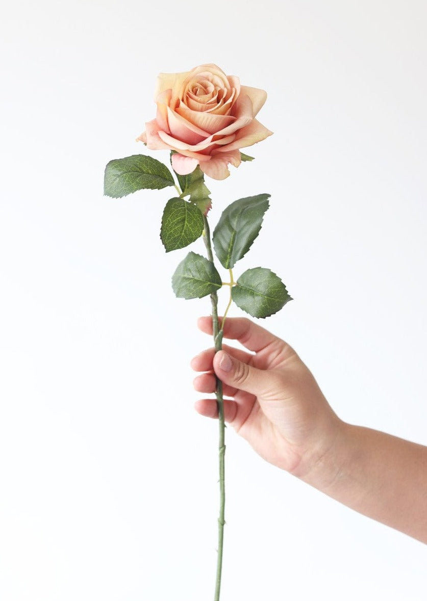 Fake Roses Pink Mauve Artificial Rose Flower Stem