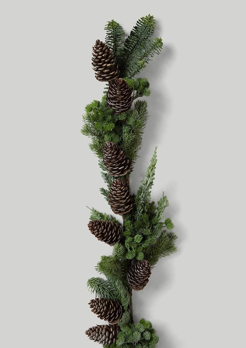 Spruce and Pine Cone Real Touch Garland at afloral