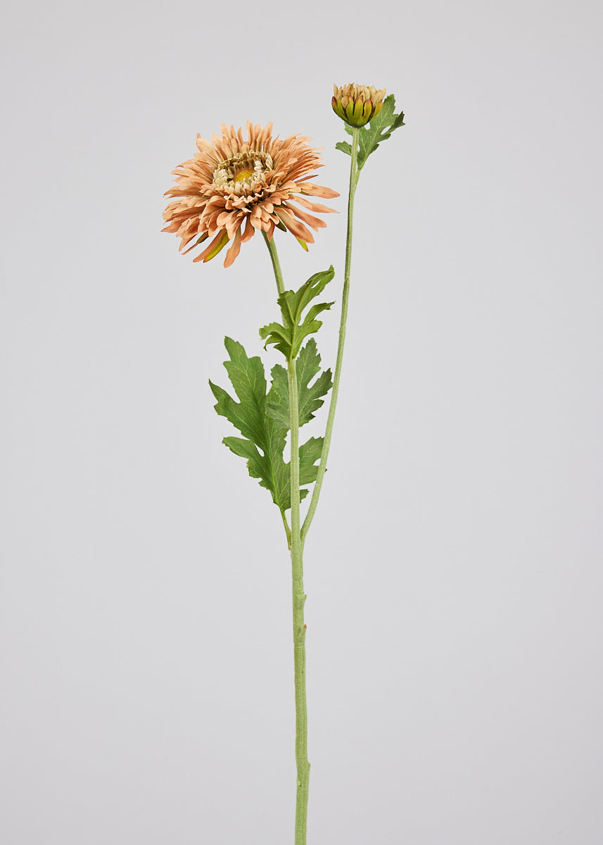 Fake Fall Mum Flower Stem in Terracotta