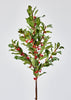 Afloral Artificial Winter Greenery in Faux Holly Branch