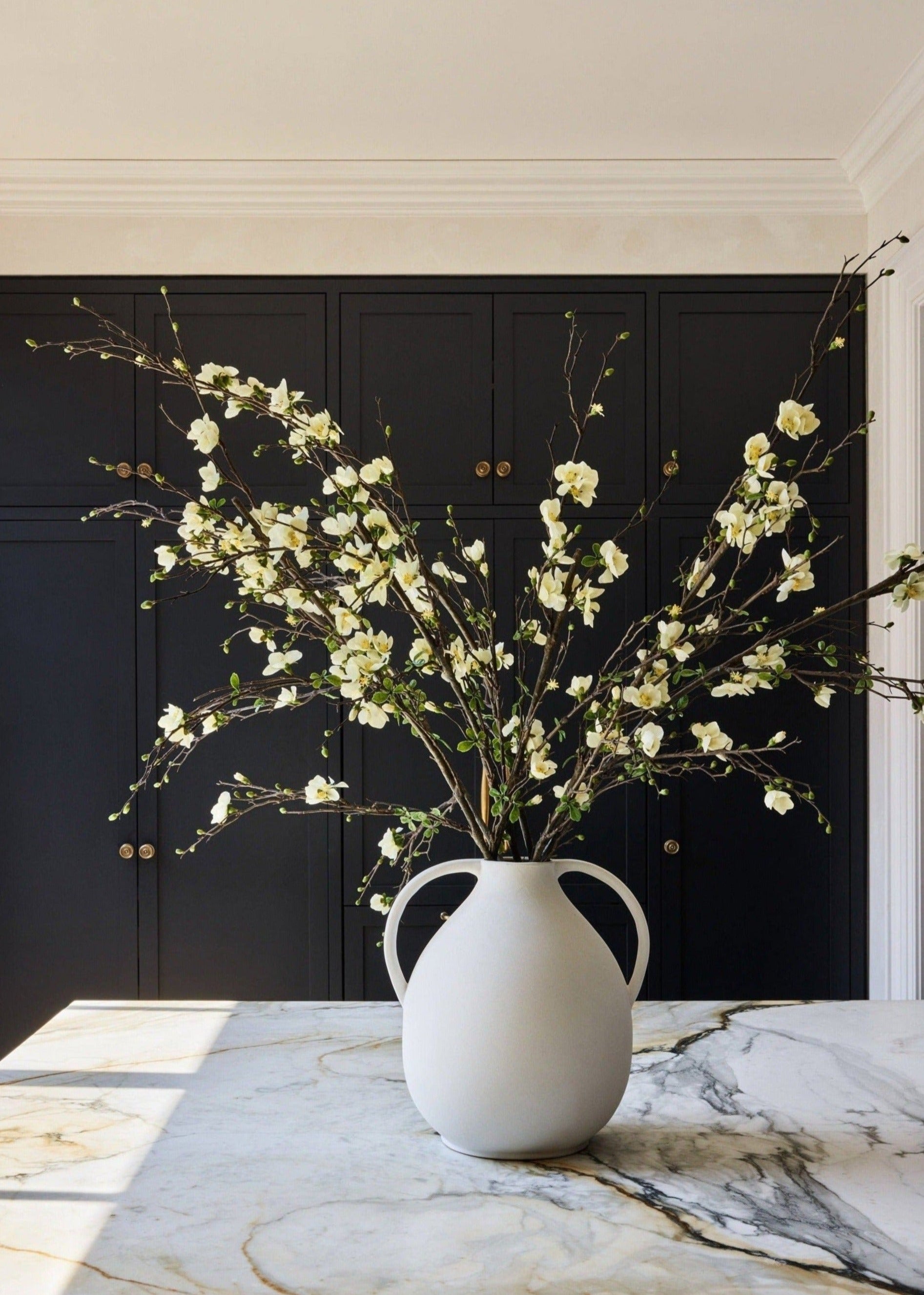 White Clay Double Handle Floor Jug Exclusive Vase at Afloral