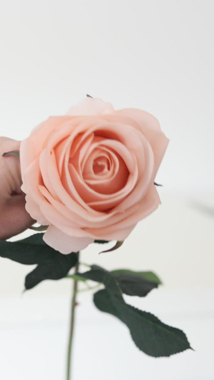 Video of Soft Pink Real Touch Rose Stem