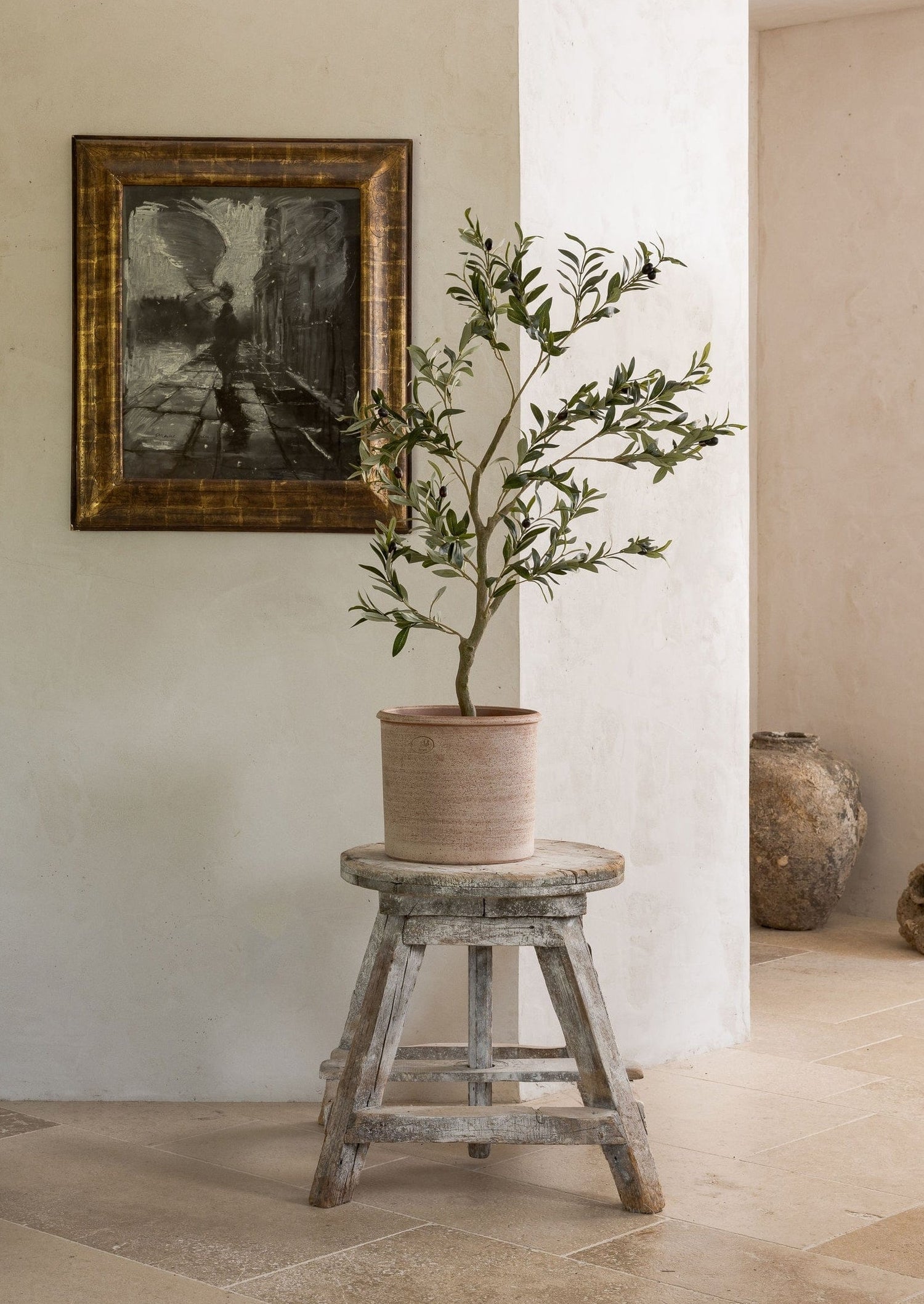 Afloral Styled Faux Olive Tree Potted Plant