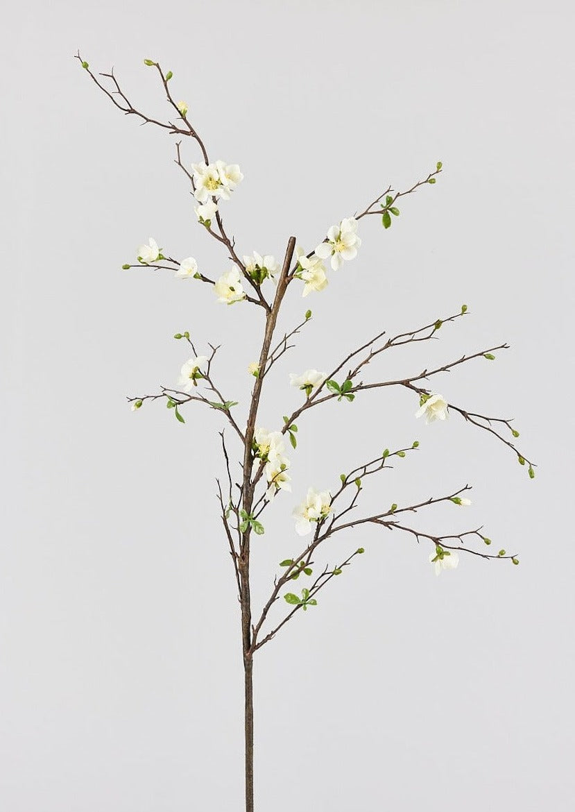 Artificial Spring Blossom Flowering Branch in Cream at afloral